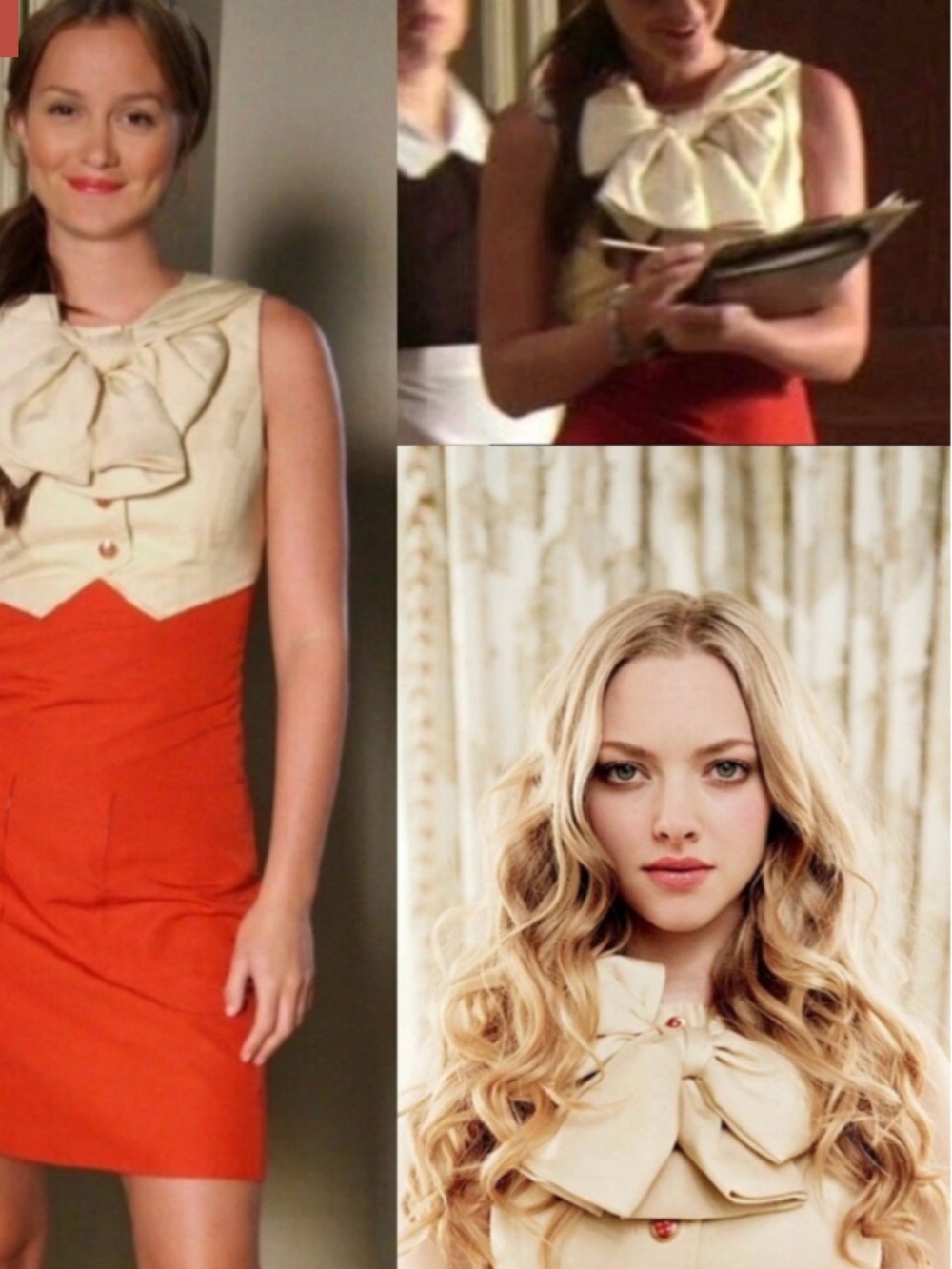 ASO Blair Waldorf Gossip Girl & Amanda Seyfried Bow Dress Sz 2